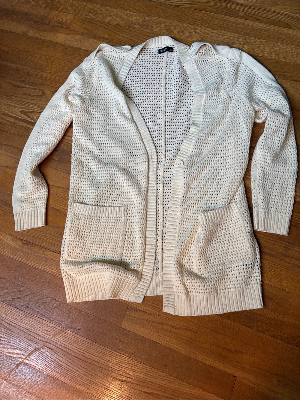 Simply Vera Vera Wang Cream Open-Knit Pocket Cardigan
